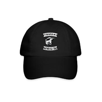 Ich würde lieber an einer Motorrad Trial teilnehme - Baseballkappe - Schwarz/Schwarz - Vorne