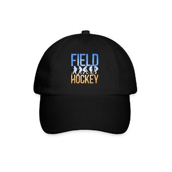 Field Hockey Watercolor Field - Baseballkappe - Schwarz/Schwarz - Vorne