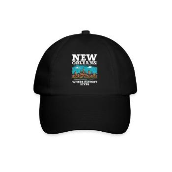 New Orleans, Louisiana, USA, Amerika, Vereinigte Staaten - Baseballkappe - Schwarz/Schwarz - Vorne