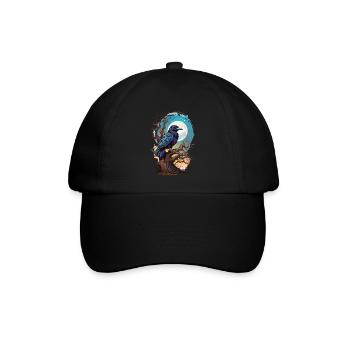 Okkulter Rabe Spirit Design Spiritueller Vogel - Baseballkappe - Schwarz/Schwarz - Vorne