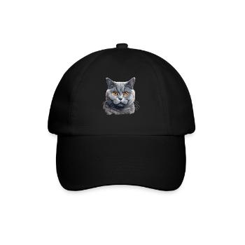 British Shorthair - Baseballkappe - Schwarz/Schwarz - Vorne