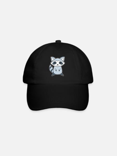 Waschbär - Baseballkappe - Schwarz/Schwarz