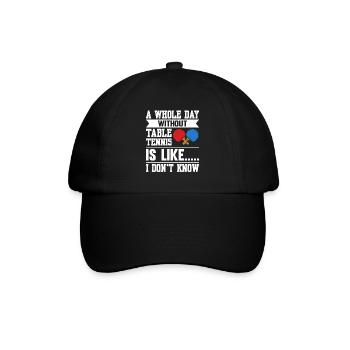 Tischtennis Spruch Tischtennisschläger - Baseballkappe - Schwarz/Schwarz - Vorne