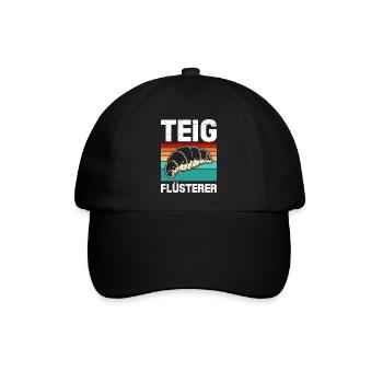 Teigflüsterer Backliebhaber Backen Backstube - Baseballkappe - Schwarz/Schwarz - Vorne