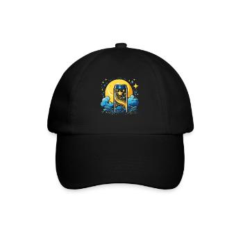 Die coolste Dose mit Sternen und Wolken - Baseballkappe - Schwarz/Schwarz - Vorne