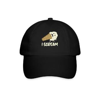 Icecream Screaming Ice Cream - Baseballkappe - Schwarz/Schwarz - Vorne