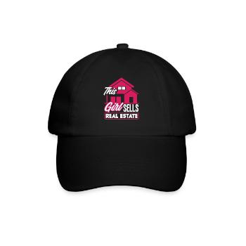 Immobilienmakler Dame Frau Mädchen Geschenk - Baseballkappe - Schwarz/Schwarz - Vorne