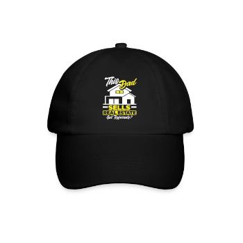 Immobilienmakler Papa Vater Geschenk - Baseballkappe - Schwarz/Schwarz - Vorne