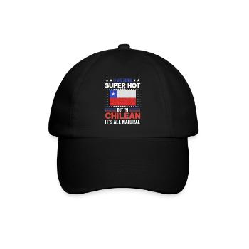 Super Hot Chilean All Natural Chilenische Flagge - Baseballkappe - Schwarz/Schwarz - Vorne