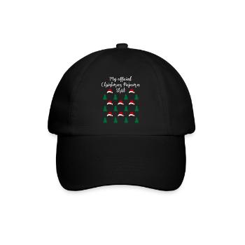Waldweihnacht mit Mützen Offizielles Schlafshirt - Baseballkappe - Schwarz/Schwarz - Vorne