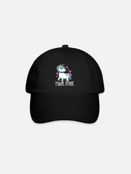 Punk Rock Unicorn - Baseballkappe - Schwarz/Schwarz