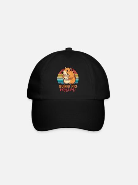 Guinea Pig Mom Rodent Guinea Pigs Cavy Lover - Baseballkappe - Schwarz/Schwarz