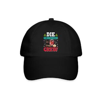 Weihnachten Die Glühwein Crew Glühweinstand - Baseballkappe - Schwarz/Schwarz - Vorne