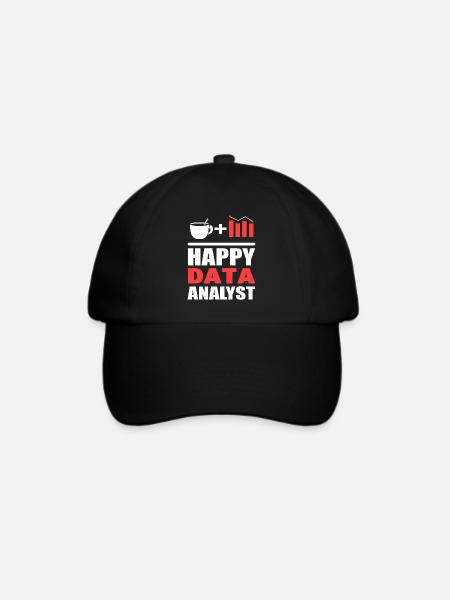 Glücklicher Datenanalyst Systemanalytiker - Baseballkappe - Schwarz/Schwarz