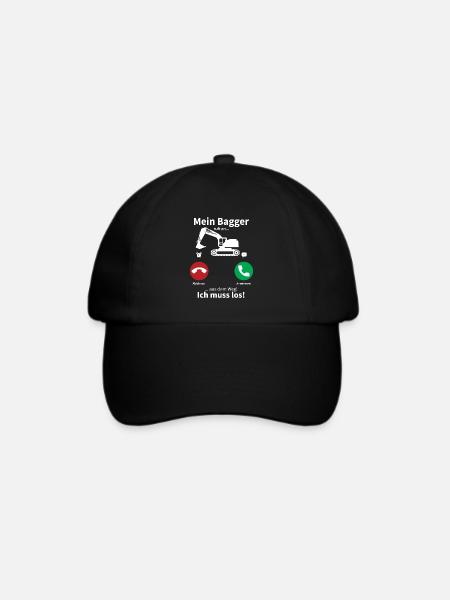 Mein bagger ruft an und ich muss gehen - Baseballkappe - Schwarz/Schwarz