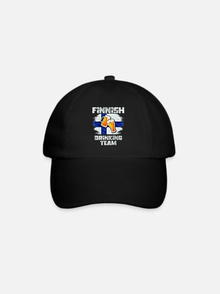 Finland Trink Team - Baseballkappe - Schwarz/Schwarz