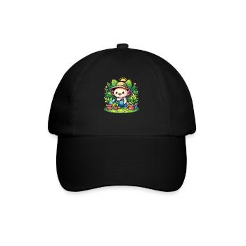 Axolotl als Hobbie Gärtner mit Pflanzen und Blumen - Baseballkappe - Schwarz/Schwarz - Vorne