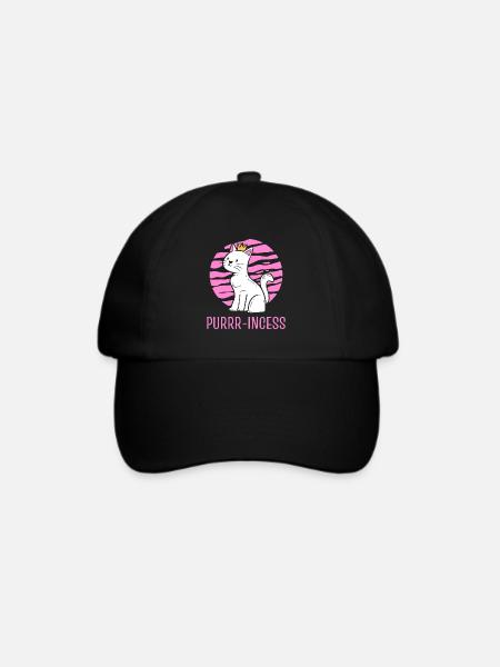 Lustige Katzenprinzessin Katzenliebhaber - Baseballkappe - Schwarz/Schwarz