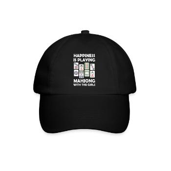 Lustiges Mahjong Cooles Glück spielt Mahjong - Baseballkappe - Schwarz/Schwarz - Vorne