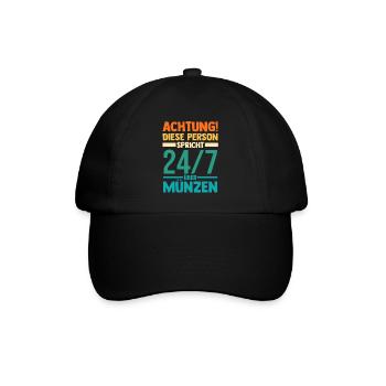 Numismatik Münzensammlung Münzensammler - Baseballkappe - Schwarz/Schwarz - Vorne