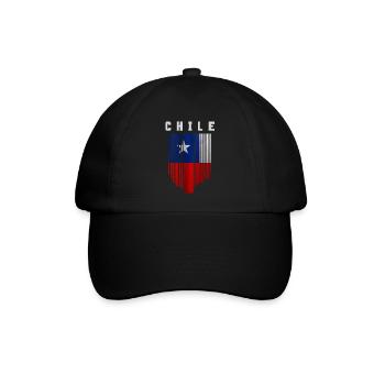 Flagge von Chile - Baseballkappe - Schwarz/Schwarz - Vorne