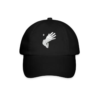 Berühr mich, weiße Handschuh - Baseballkappe - Schwarz/Schwarz - Vorne
