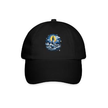 Tsunami Wellen Leuchtturm - Baseballkappe - Schwarz/Schwarz - Vorne