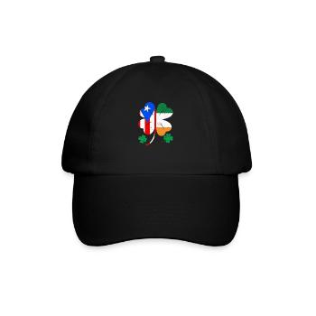 Irische Puerto Ricanische Flagge Irland Kleeblatt - Baseballkappe - Schwarz/Schwarz - Vorne