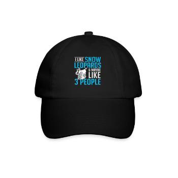 Schneeleopard - Baseballkappe - Schwarz/Schwarz - Vorne