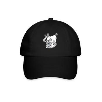 Schneeleopard - Baseballkappe - Schwarz/Schwarz - Vorne