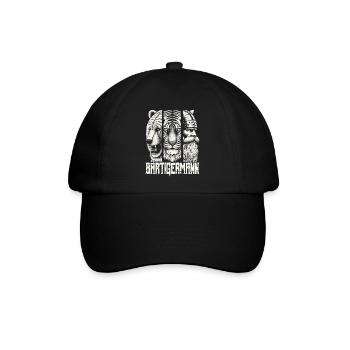 Bärtigermann Bär Tiger Mann Geschenk Bart - Baseballkappe - Schwarz/Schwarz - Vorne