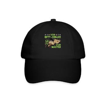 Masterarbeit Geschafft Vom Bett-Chiller zum Master - Baseballkappe - Schwarz/Schwarz - Vorne