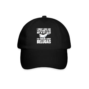 Weißwal Beluga Wal - Baseballkappe - Schwarz/Schwarz - Vorne