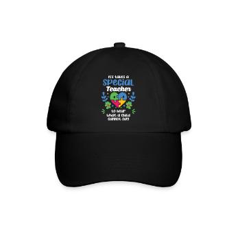 Es Braucht Einen Besonderen Lehrer, Um Zu Hören, - Baseballkappe - Schwarz/Schwarz - Vorne