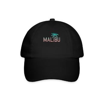 Neon Malibu Palme Retro Style - Baseballkappe - Schwarz/Schwarz - Vorne