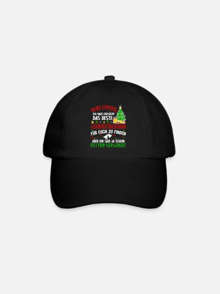 Weihnachts Weihnachten Familie Lustig Damen Herren - Baseballkappe - Schwarz/Schwarz
