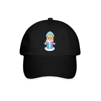 Ded Moroz Snegurotschka russischer Weihnachtsmann - Baseballkappe - Schwarz/Schwarz - Vorne