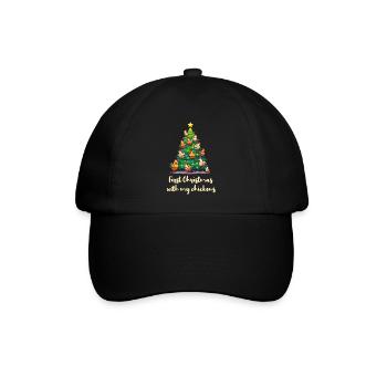 Weihnachten mit Hühnern Hühnerbesitzer Hühnerstall - Baseballkappe - Schwarz/Schwarz - Vorne