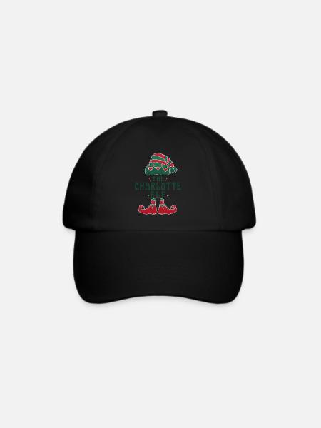 Der Charlotte Elf Pyjama für lustige Weihnachten - Baseballkappe - Schwarz/Schwarz