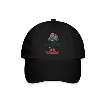 Der Christine Elf Pyjama für lustige Weihnachten - Baseballkappe - Schwarz/Schwarz - Vorne