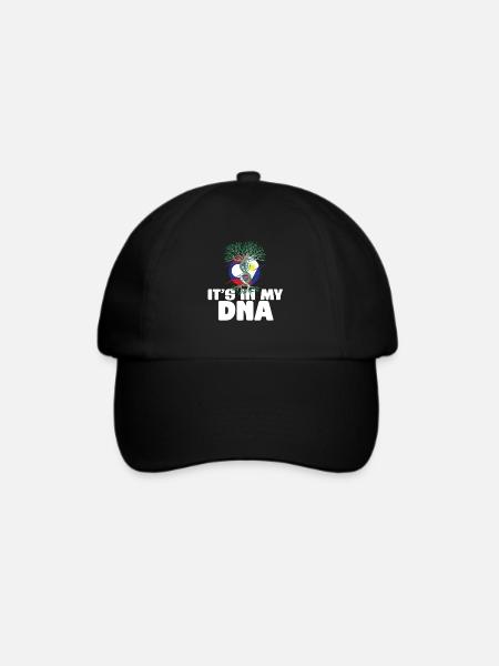 Laotisch-Filipino-Mischung DNA Heritage Flagge - Baseballkappe - Schwarz/Schwarz