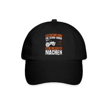 Beruflich Wollte Ich Schon Immer Was Mit Menschen - Baseballkappe - Schwarz/Schwarz - Vorne