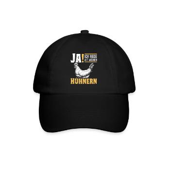 Hühnerbauer Huhn Hühner Gott - Baseballkappe - Schwarz/Schwarz - Vorne