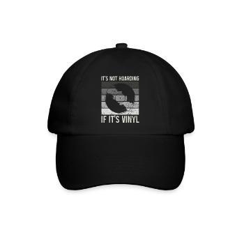Vinyl Schallplatte Vintage DJ Geschenk - Baseballkappe - Schwarz/Schwarz - Vorne