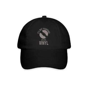 Vinyl Schallplatte Vintage DJ Geschenk - Baseballkappe - Schwarz/Schwarz - Vorne