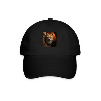 Füchse realistic Fuchs - Baseballkappe - Schwarz/Schwarz - Vorne