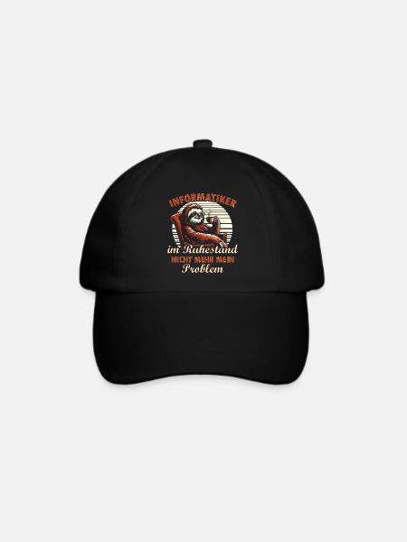 Informatiker Rente - Baseballkappe - Schwarz/Schwarz