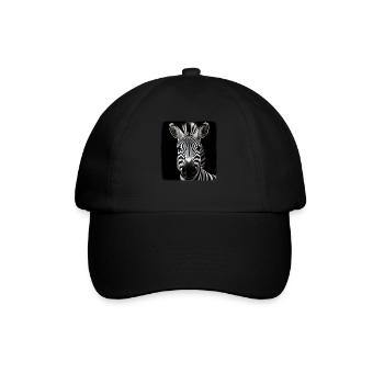 Zebras realistic Zebra - Baseballkappe - Schwarz/Schwarz - Vorne