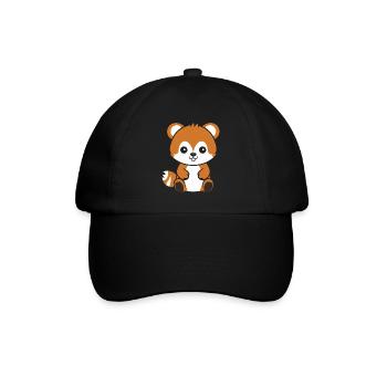 Fuchs liebt den kleinen roten Panda - Baseballkappe - Schwarz/Schwarz - Vorne