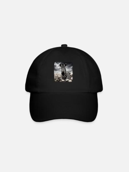 Zebras realistic Zebra - Baseballkappe - Schwarz/Schwarz